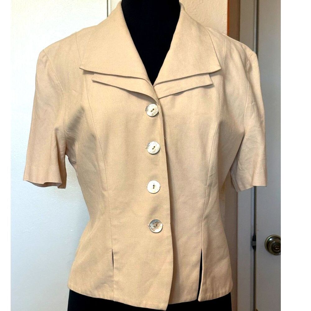Cream Fit-and-Flare Jacket Blazer Dani Max Lois Snyder Vtg
